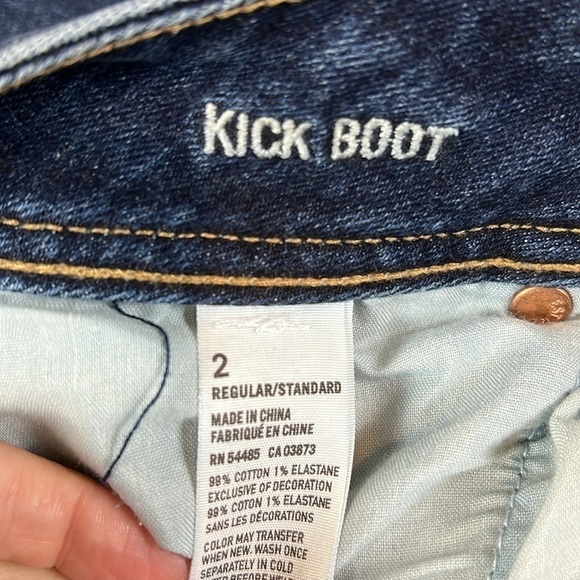 American Eagle Mid Rise Bootcut Distressed Jeans | Size 2 Regular - Picture 7 of 7